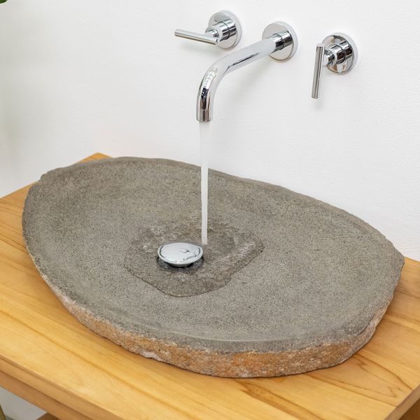 Naturstein Waschbecken extraflach 70 cm