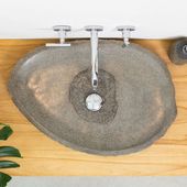 wohnfreuden Steinwaschbecken flach ca 70-80 cm