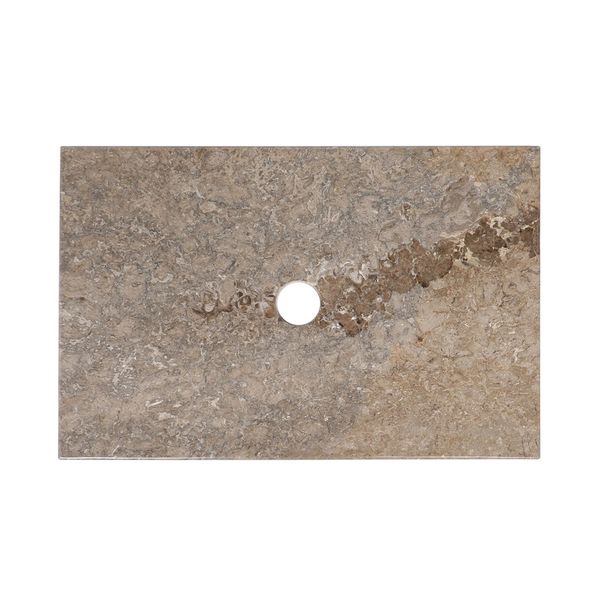 WOHNFREUDEN Naturstein Marmor Waschtisch-Platte grau 60x40x3 cm