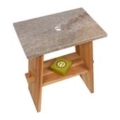 WOHNFREUDEN Naturstein Marmor Waschtisch-Platte grau 60x40x3 cm