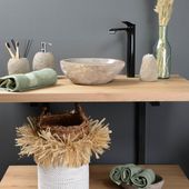 30 cm Naturstein-Waschbecken oval rund günstig kaufen 3
