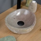 30 cm Naturstein-Waschbecken oval rund günstig kaufen 2