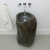 Flussstein Standwaschbecken 45 cm poliert kaufen 2