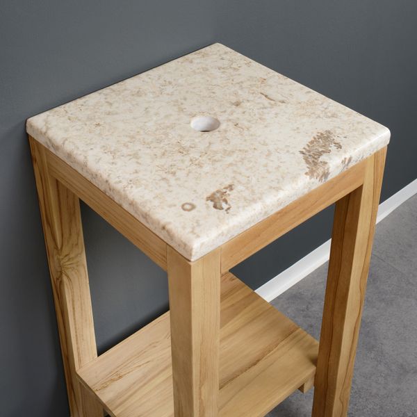 wohnfreuden Marmor Waschtisch-Platte SMINI creme 40x40x3cm