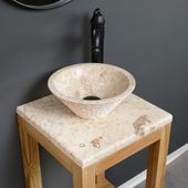 wohnfreuden Marmor Waschtisch-Platte SMINI creme 40x40x3cm