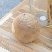 wohnfreuden Teak Holz Kugel 12 cm - geschliffen