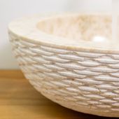wohnfreuden Marmor - Waschbecken BB5 40cm creme