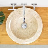 wohnfreuden Marmor - Waschbecken BB5 40cm creme