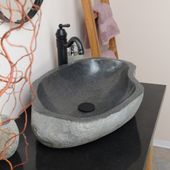 wohnfreuden Naturstein-Waschbecken ca. 60 cm natur Steinwaschbecken