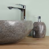 wohnfreuden Naturstein Waschbecken 60 cm rundum poliert