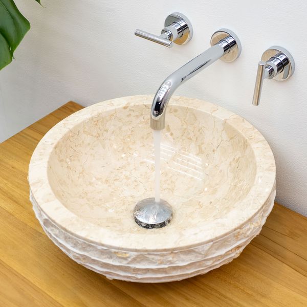 Marmor Waschbecken 40 cm creme kaufen