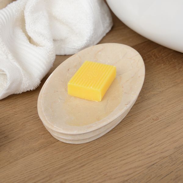 wohnfreuden Marmor Schale creme oval 16 cm