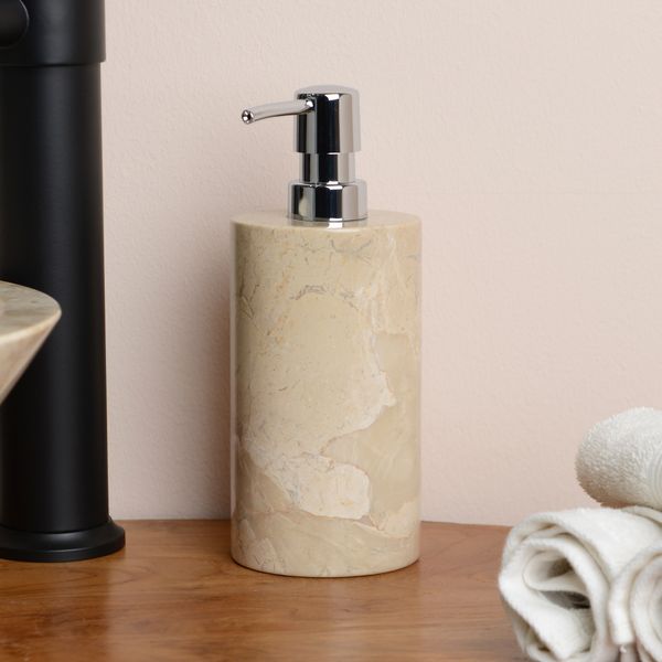 wohnfreuden Marmor Seifenspender 15 cm creme