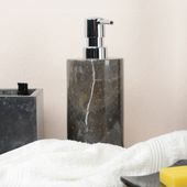 WOHNFREUDEN Marmor Seifenspender dunkelgrau 15 cm Seife Bad WC Accessoire Natur
