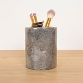 wohnfreuden Marmor Kosmetik Becher schwarz 9 cm