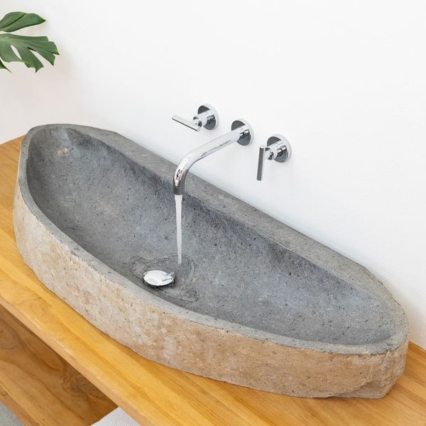 Naturstein-Waschbecken Doppelwaschbecken 90 cm kaufen