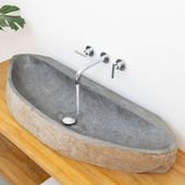 Naturstein-Waschbecken Doppelwaschbecken 90 cm kaufen 1