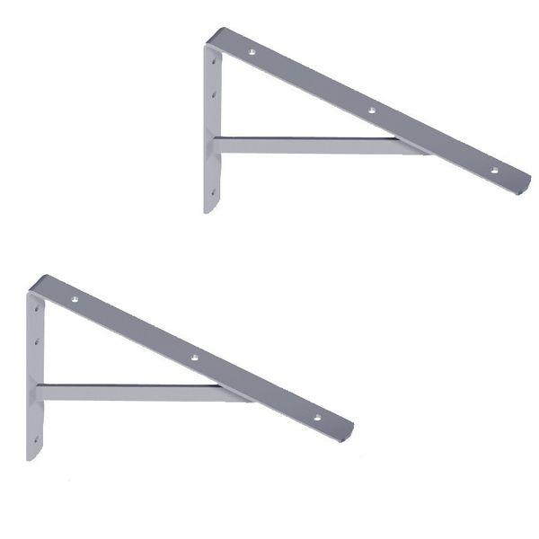 WOHNFREUDEN 2er Set Winkel für Waschtischplatten verzinkt 40x27 cm