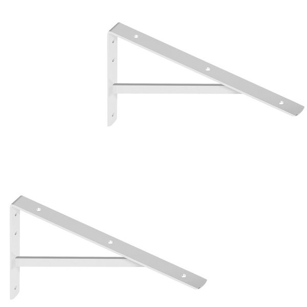 WOHNFREUDEN 2er Set Winkel für Waschtischplatten weiss 40x27 cm