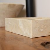 wohnfreuden Marmor Tablett quadratisch creme