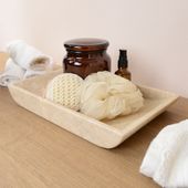 wohnfreuden Marmor Tablett rechteckig creme 30 cm