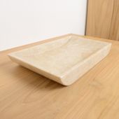 wohnfreuden Marmor Tablett rechteckig creme 30 cm