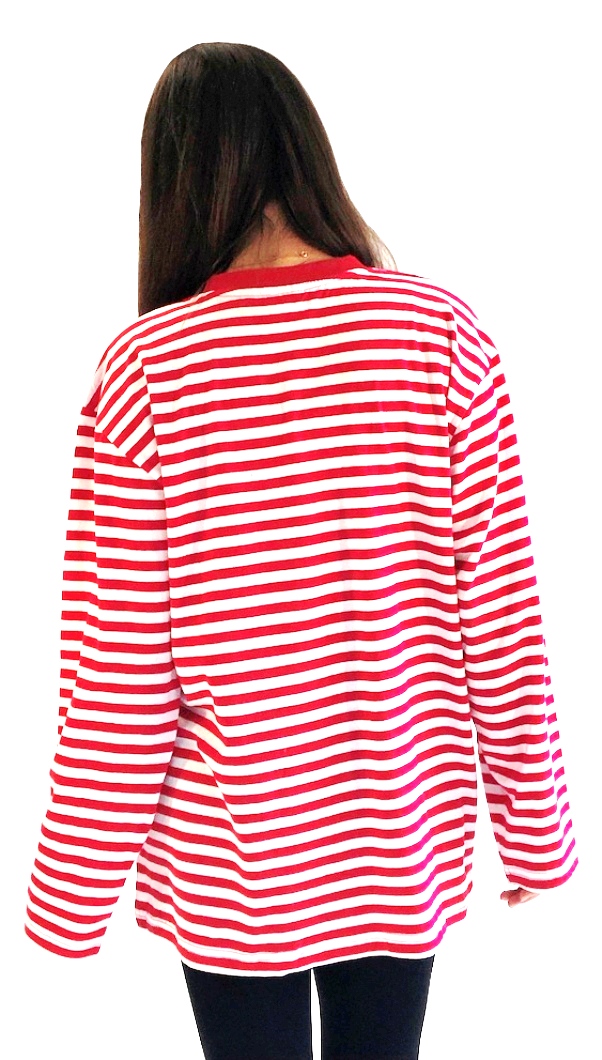 Herren oder Damen Karneval Unisex Shirt langarm, geringelt, Art. 108 – 51158