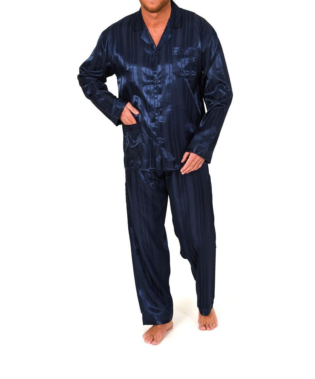 Satin Pyjama lang, durchgeknöpft, Schattenstreifen, 251 101 94 010 Satin Pyjama lang, durchgeknöpft, Schattenstreifen, 251 101 94 010