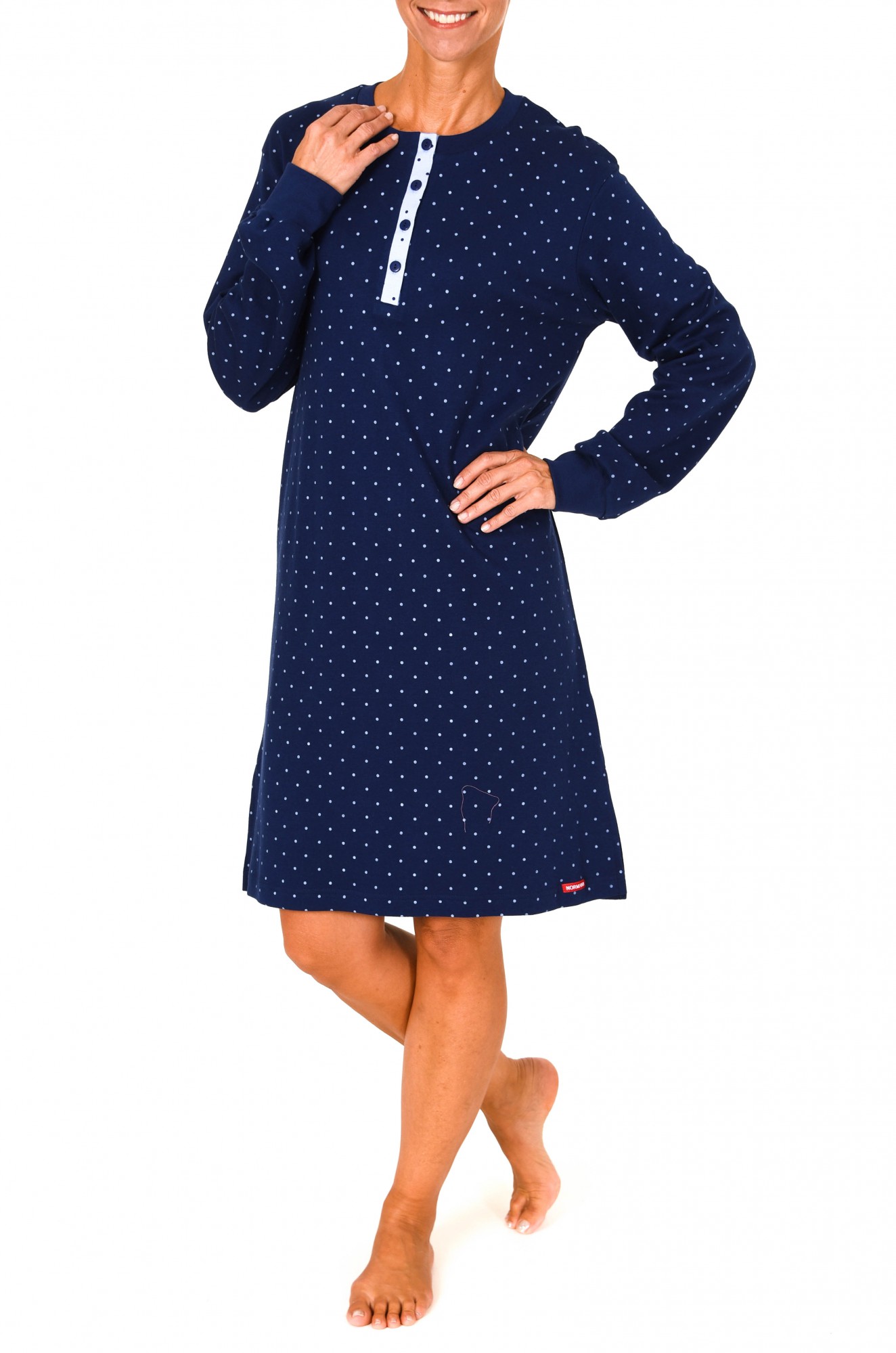 Kurznachthemd, Bigshirt langarm, Kuschel Interlock, 95 cm Länge, 251 213 96 980