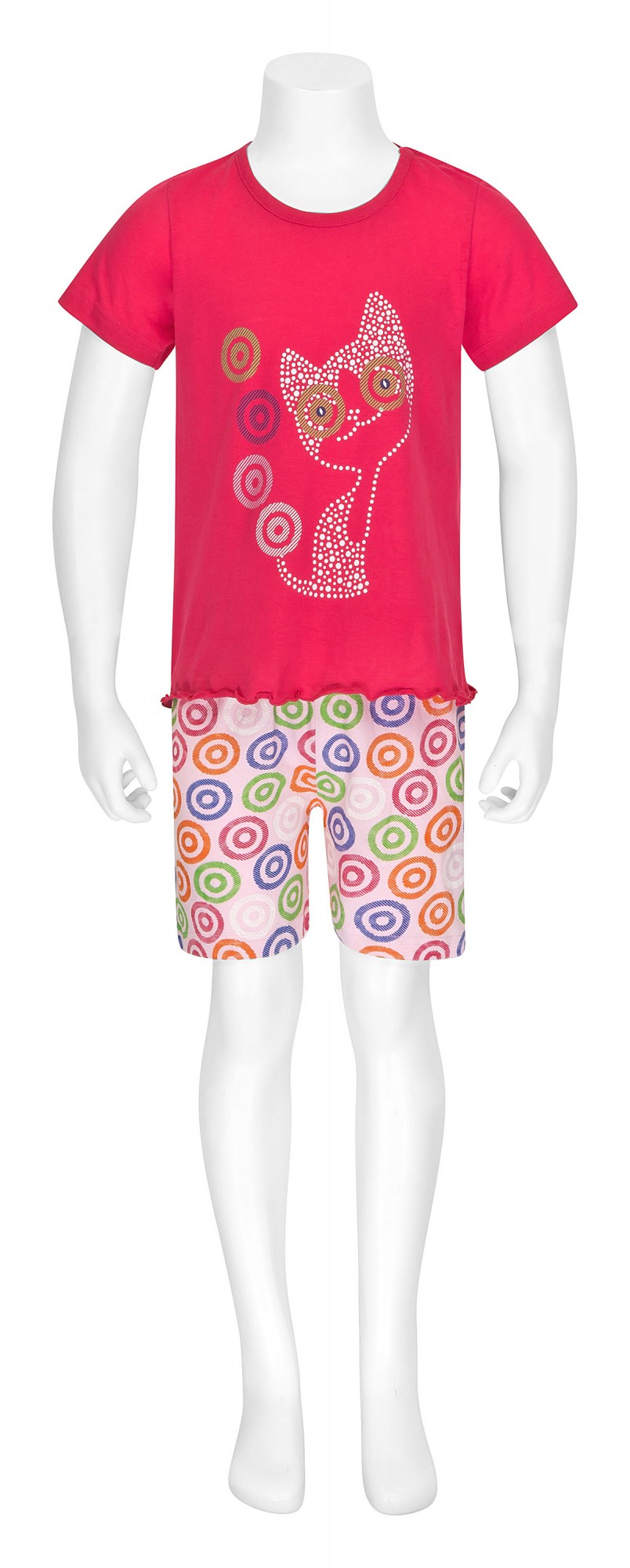Toller Mädchen Pyjama Shorty kurzarm mit Katzenmotiv – 161 705 90 824