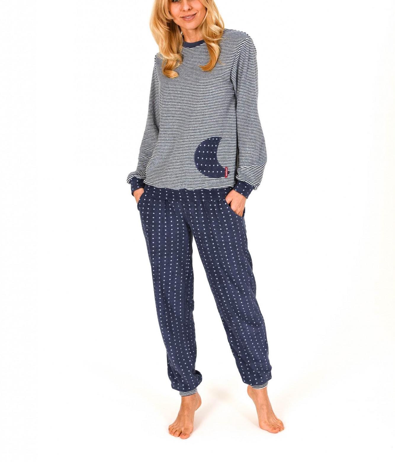 Damen Frottee Pyjama lang mit Bündchen – auch in Übergrössen  bis 60/62- 201 93 200