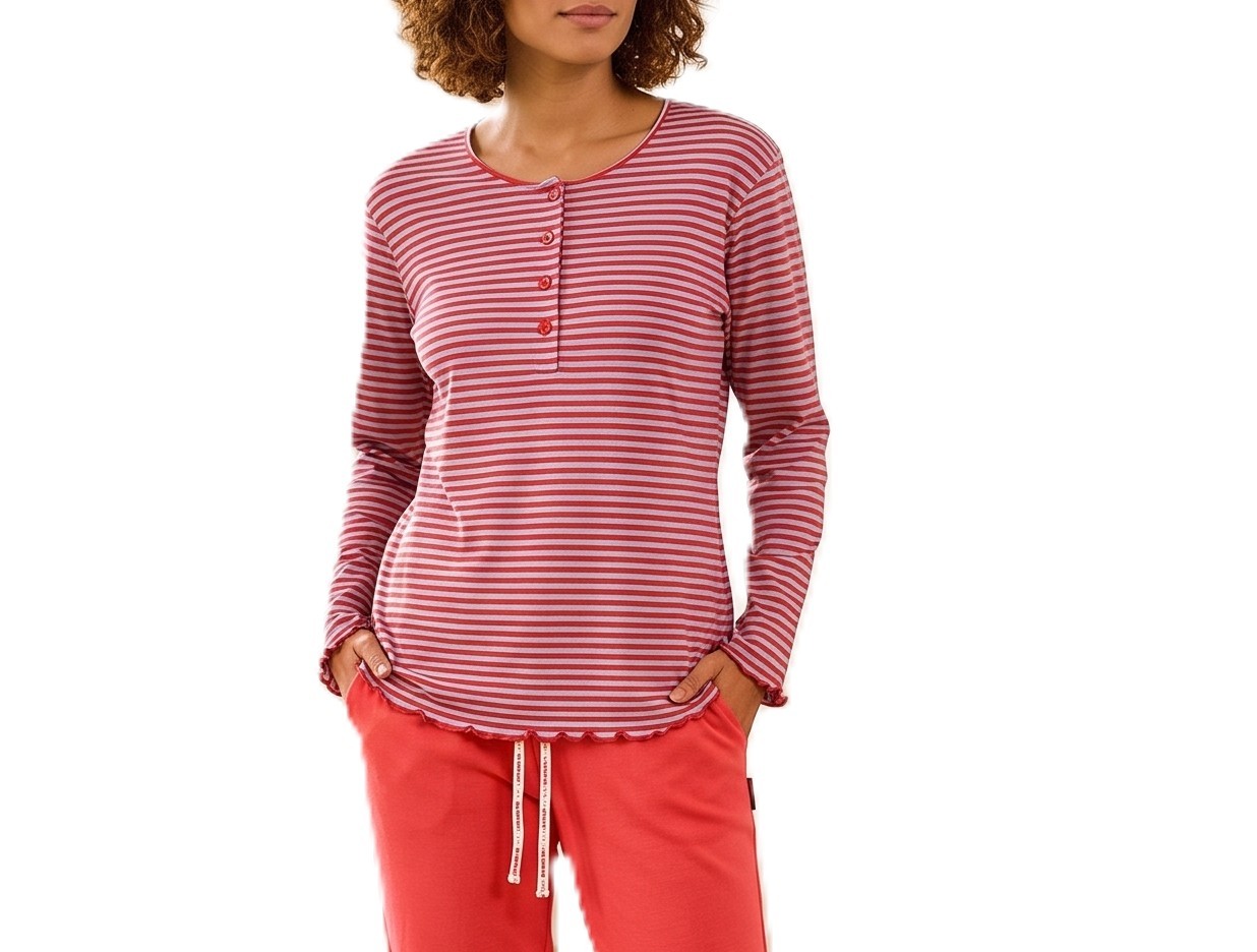 Damen Shirt  Oberteil - langarm Mix & Match Streifendesign – 261 219 90 105