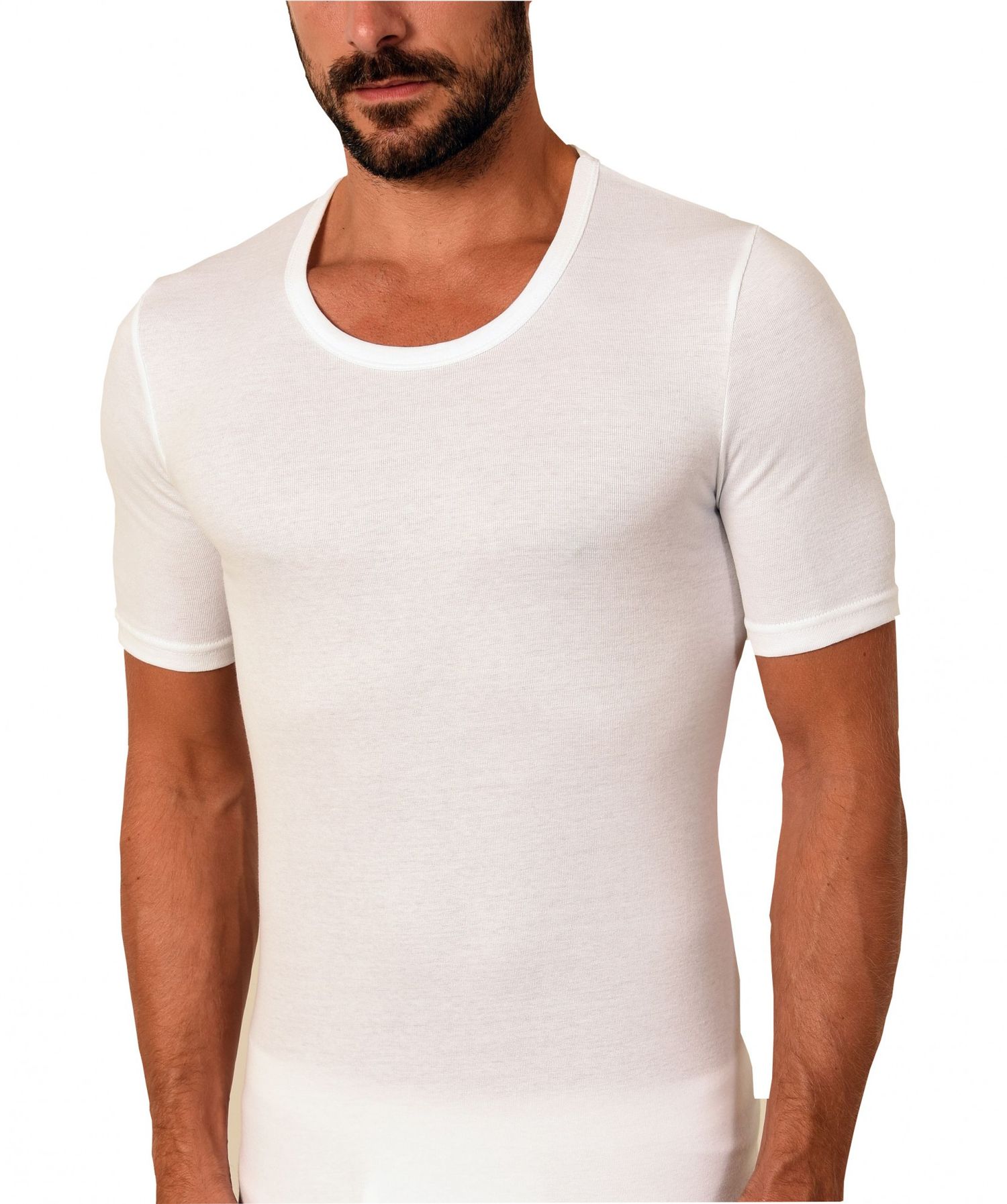 Herren Unterhemd kurzarm 1/2-Arm Feinripp 2erpack weiss Business Shirt 54967