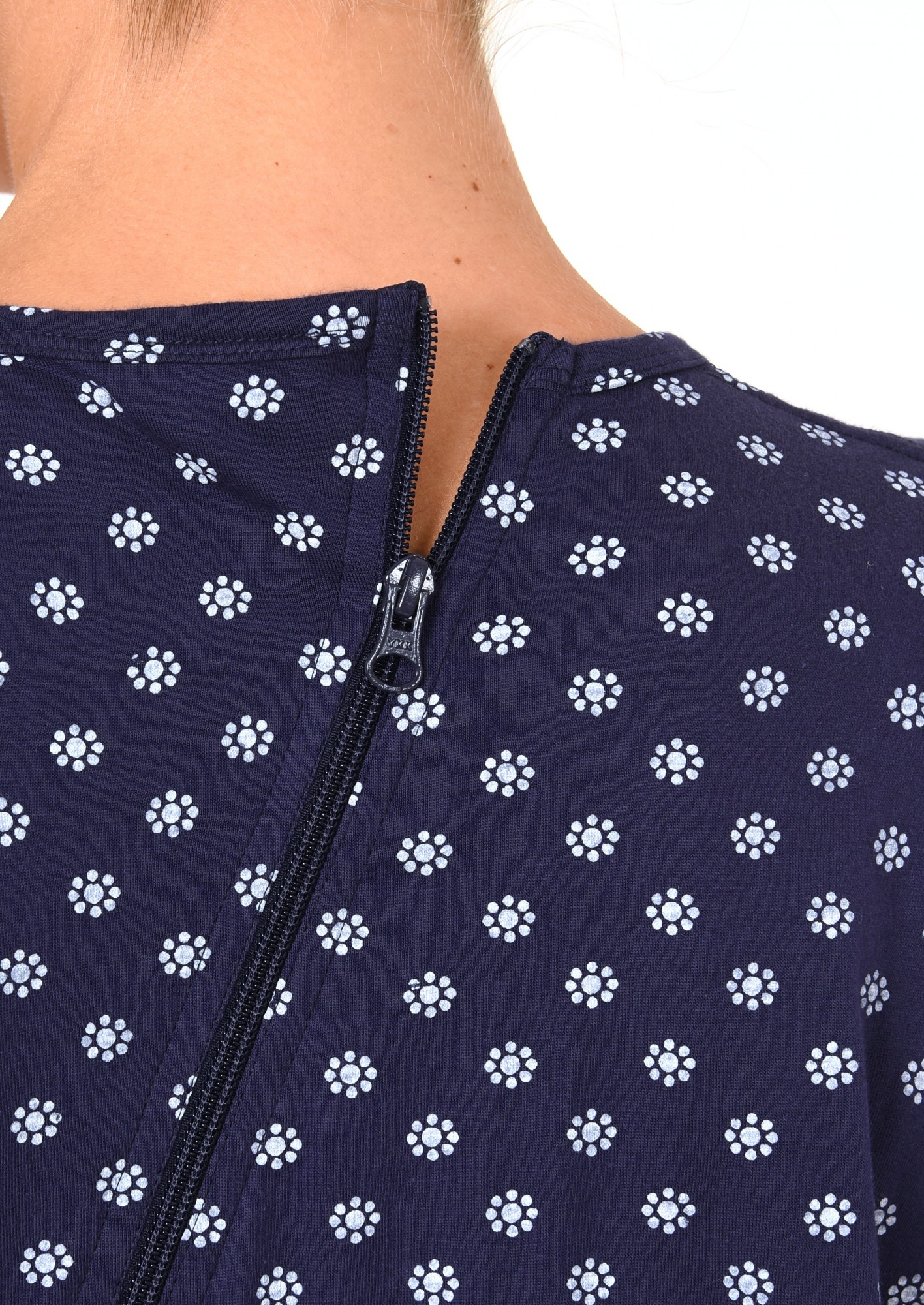 Damen Pflegeoverall langarm mit Reissverschluss am Rücken und am Bein 261 270 90 106