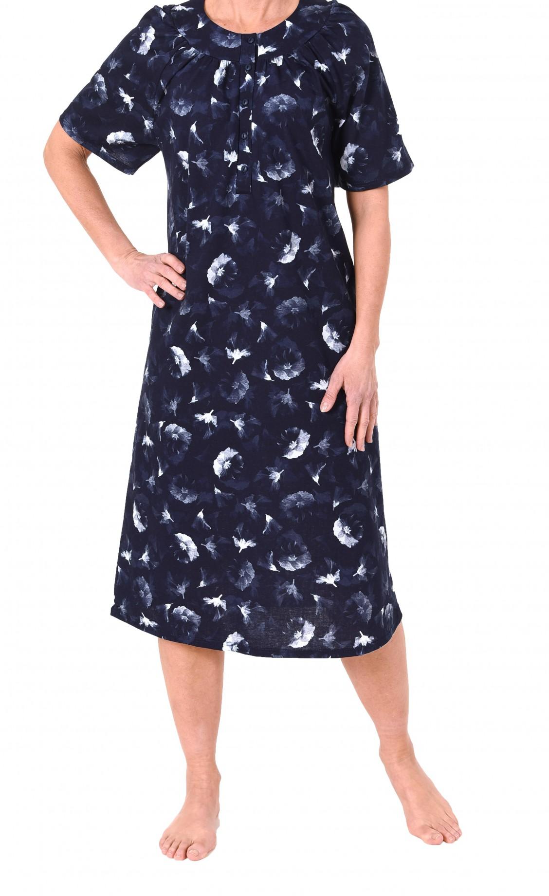 Elegantes Damen Nachthemd kurzarm,mit Knopfleiste am Hals, 110 cm Länge, 210 90 880 Elegantes Damen Nachthemd kurzarm,mit Knopfleiste am Hals, 110 cm Länge, 210 90 880