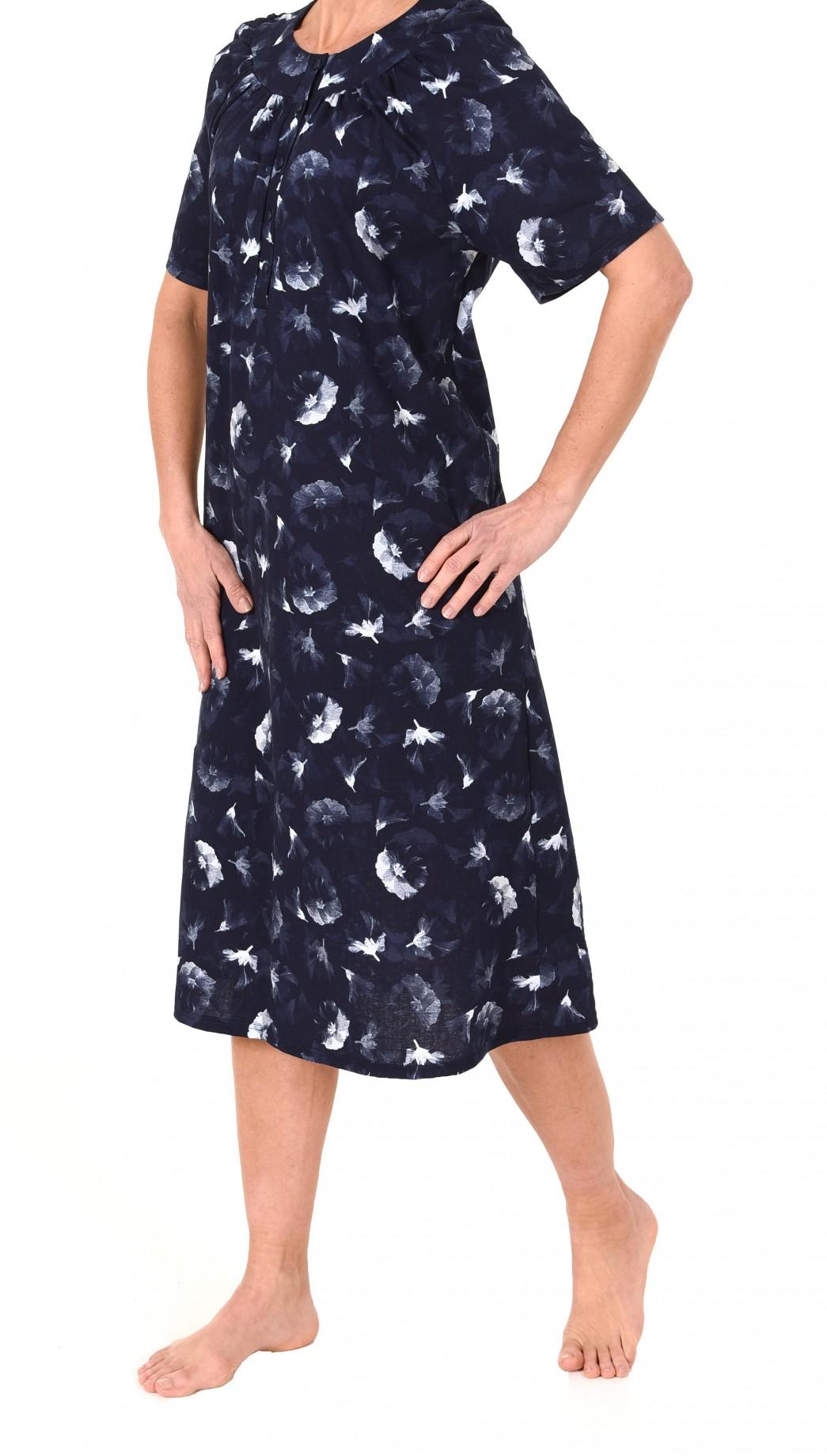 Elegantes Damen Nachthemd kurzarm,mit Knopfleiste am Hals, 110 cm Länge, 210 90 880 Elegantes Damen Nachthemd kurzarm,mit Knopfleiste am Hals, 110 cm Länge, 210 90 880