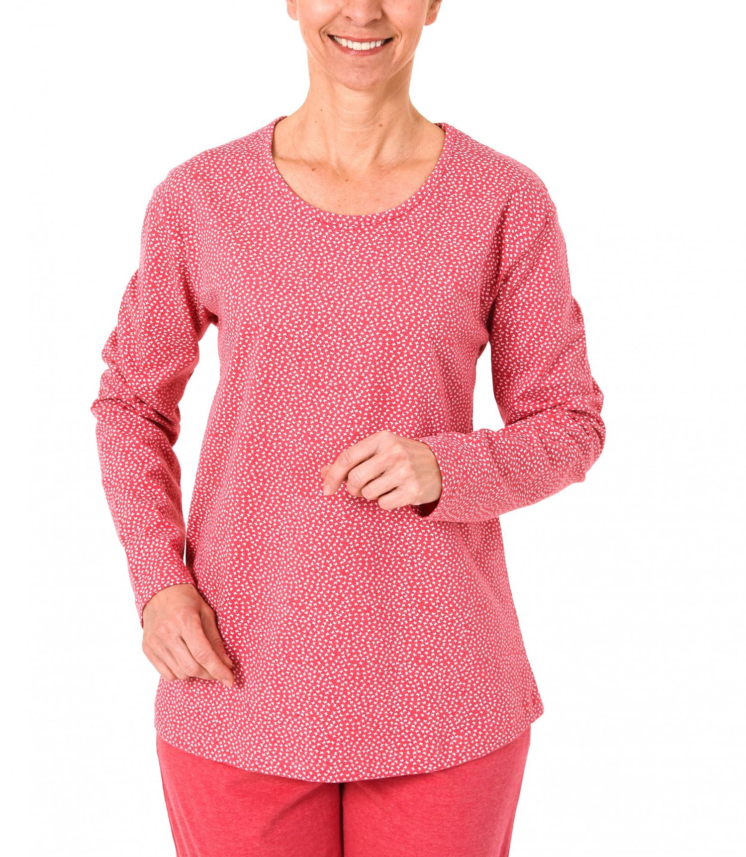 Damen Shirt  Oberteil - langarm Mix & Match Minimalprint – 171 219 90 904