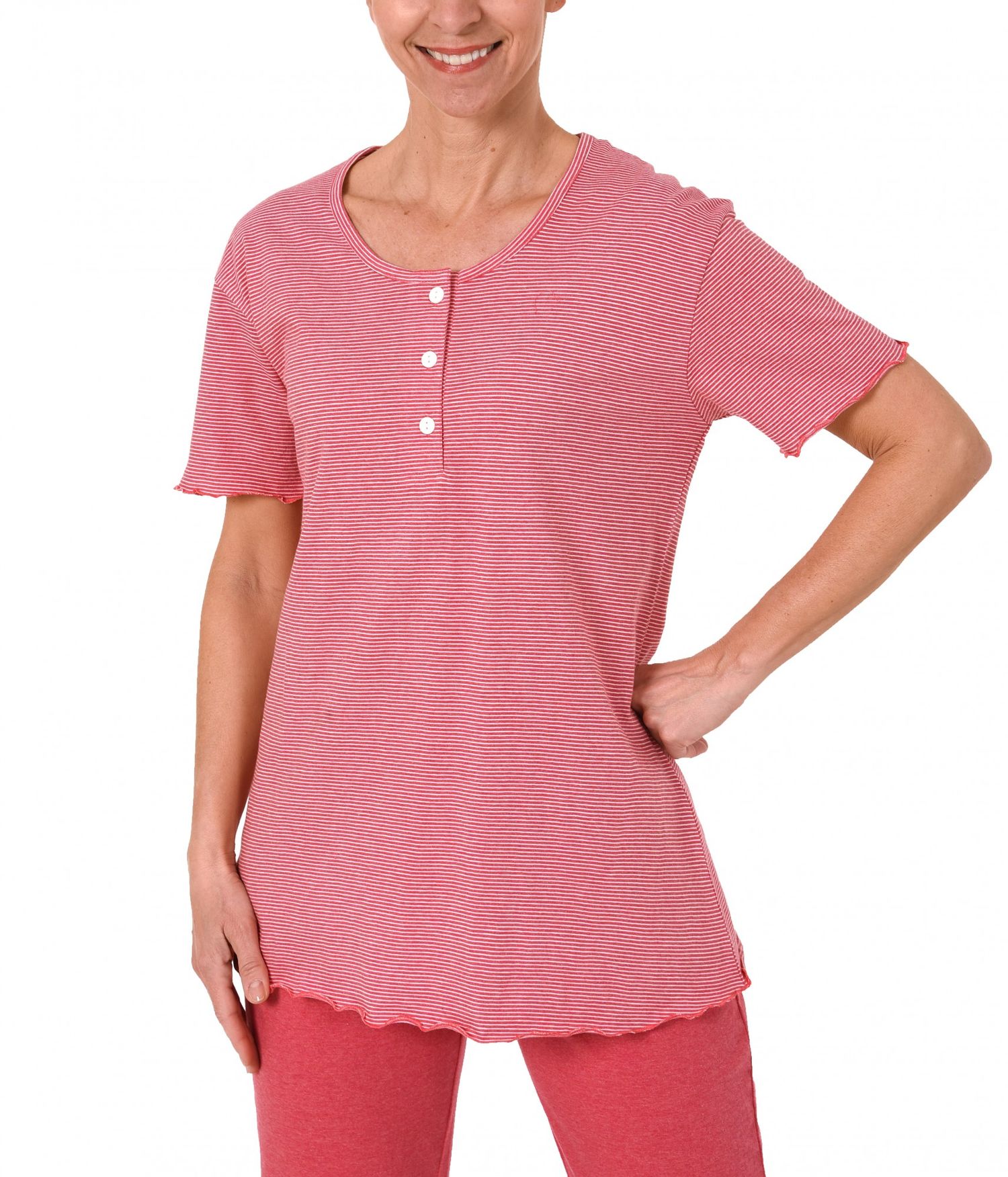 Damen Shirt  Oberteil - kurzarm Mix & Match Streifendessin – 171 220 90 903