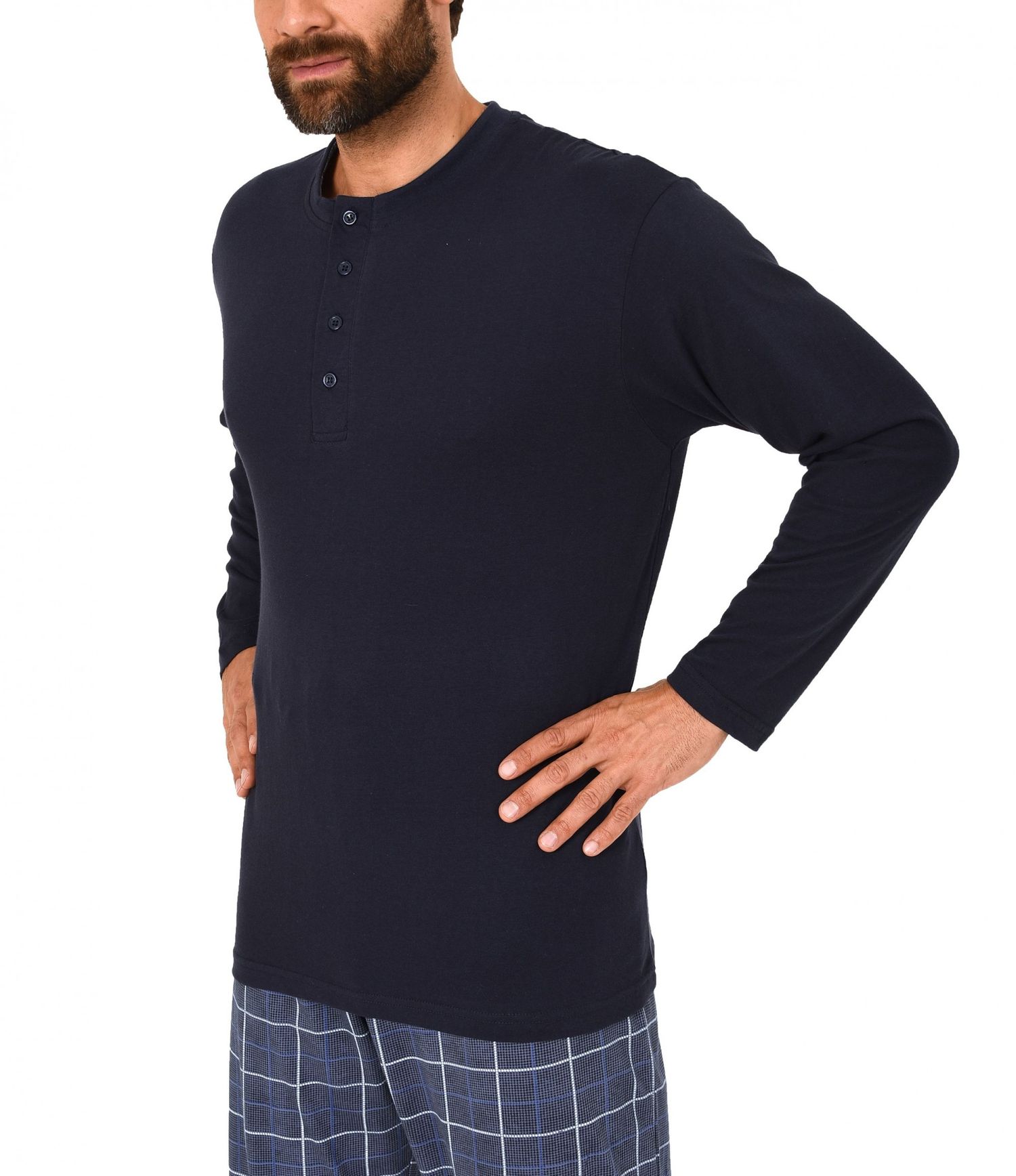 Herren Shirt - Oberteil langarm Mix & Match marine oder schwarz – 271 119 90 522 Herren Shirt - Oberteil langarm Mix & Match marine oder schwarz – 271 119 90 522