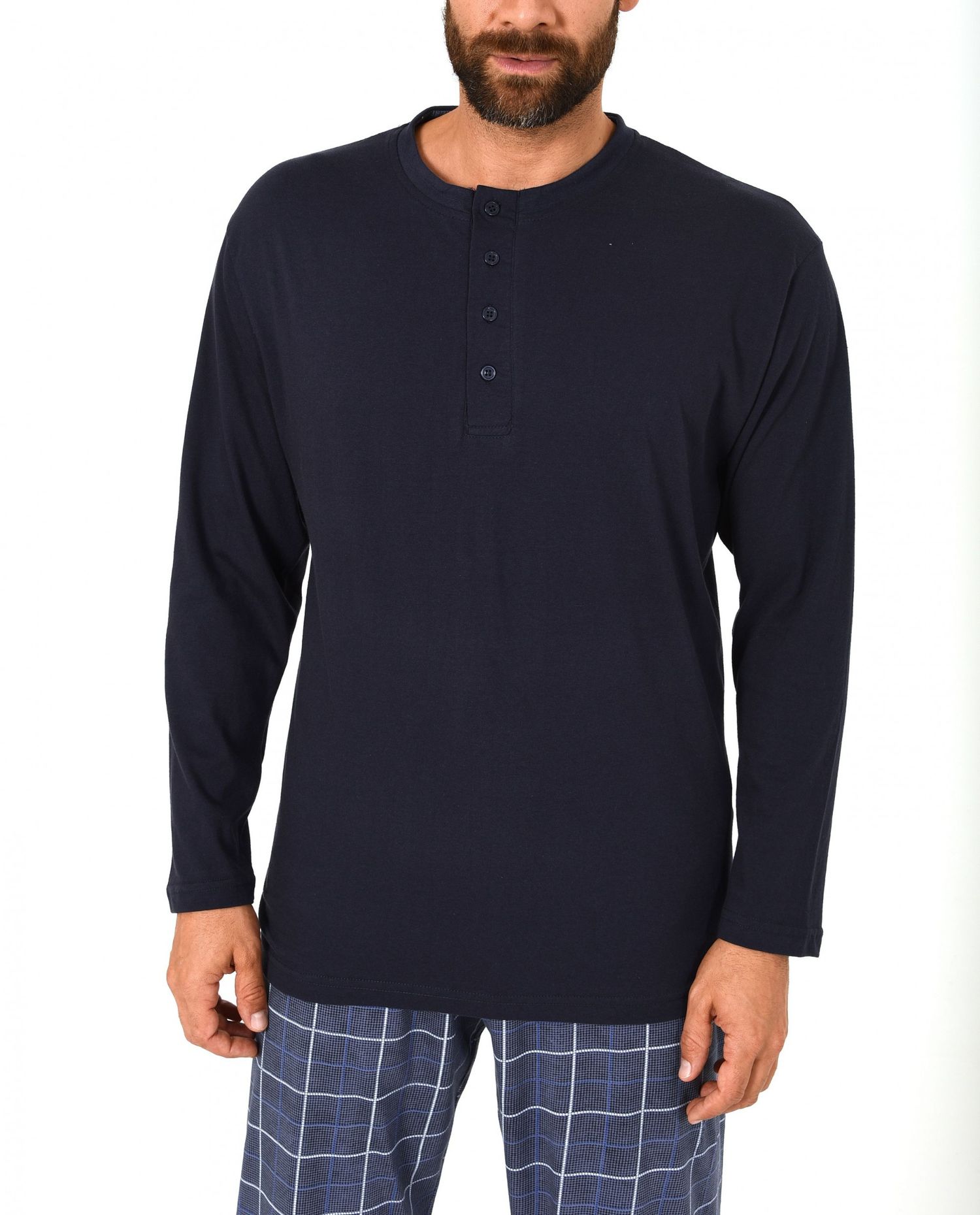 Herren Shirt - Oberteil langarm Mix & Match marine oder schwarz – 271 119 90 522 Herren Shirt - Oberteil langarm Mix & Match marine oder schwarz – 271 119 90 522