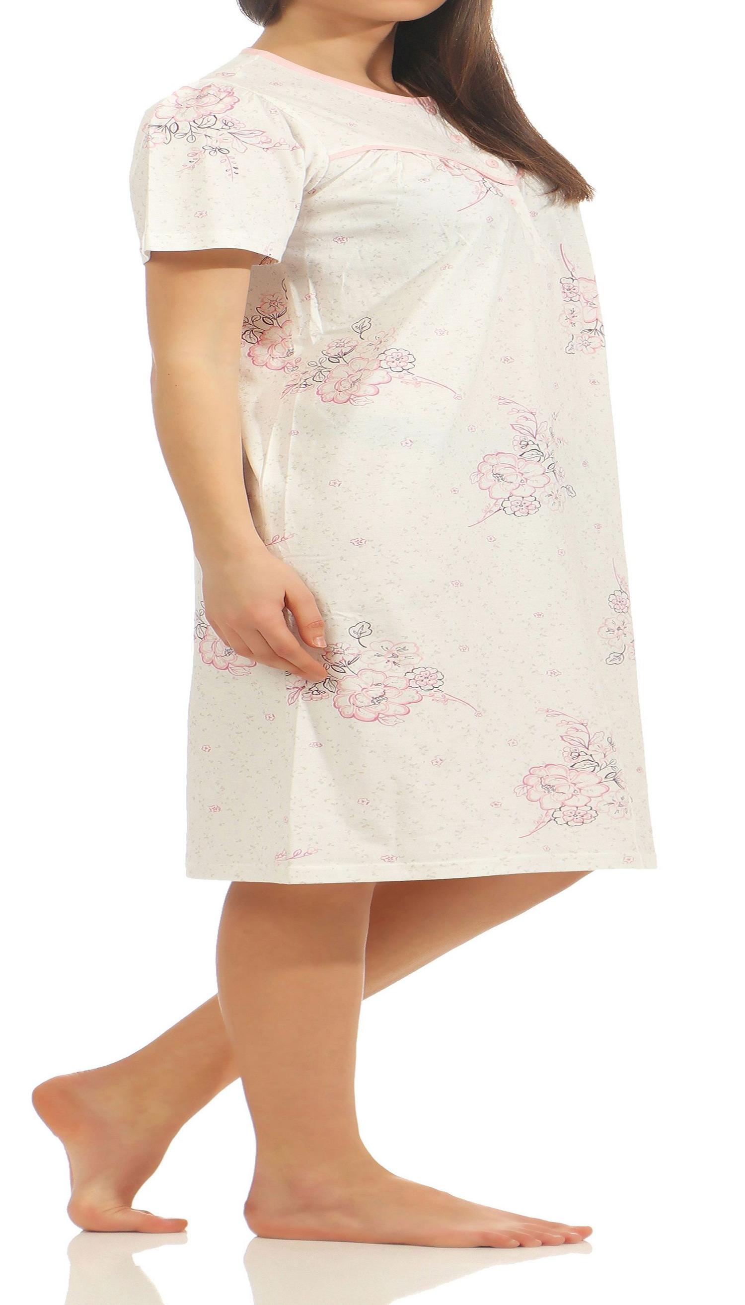 Normann Damen Nachthemd kurzarm klassisch mit Knopfleiste am Hals 211 90 304 Normann Damen Nachthemd kurzarm klassisch mit Knopfleiste am Hals 211 90 304