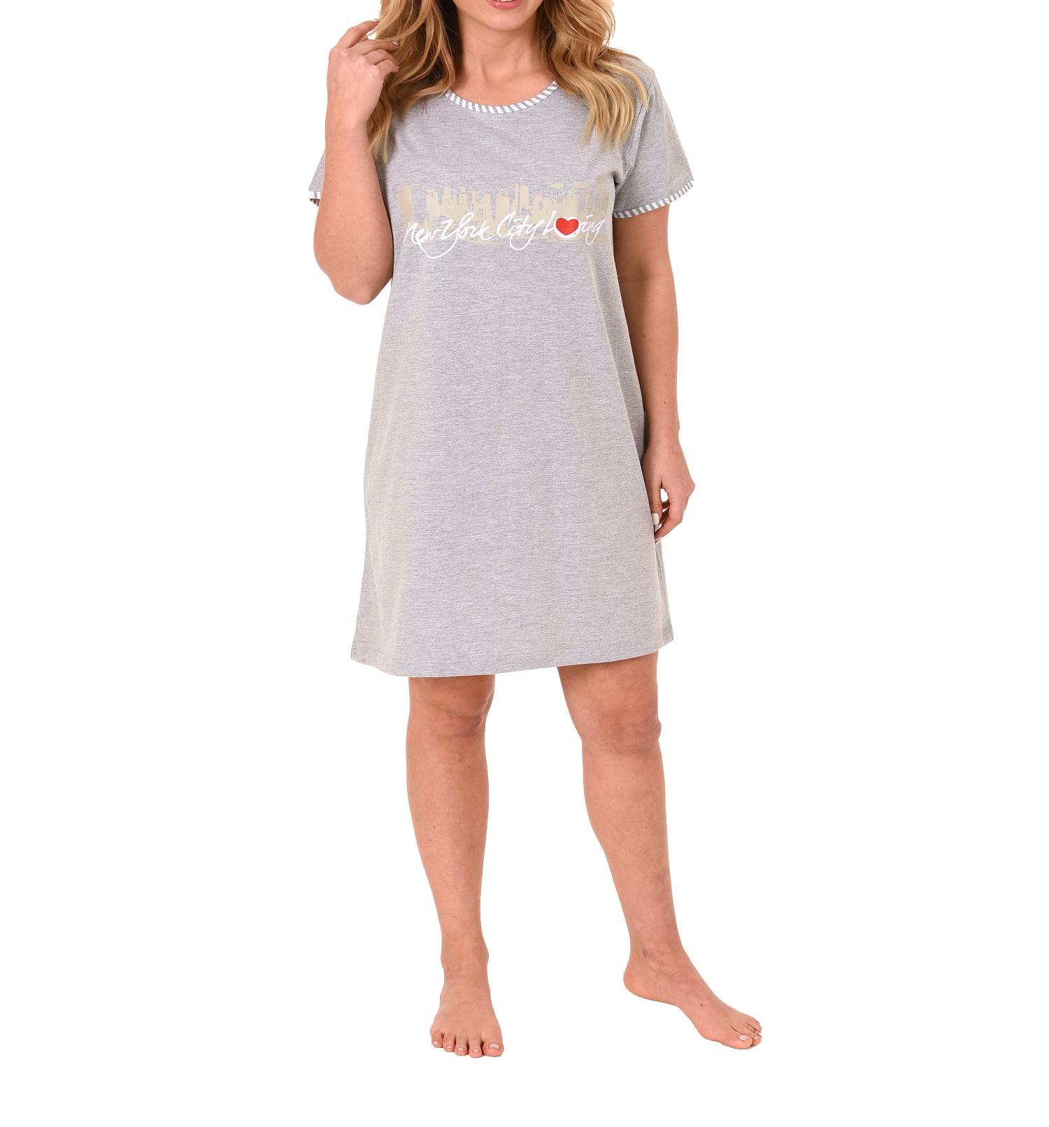 Normann Damen Nachthemd kurzarm Bigshirt mit urbanen Motivprint 213 90 002 Normann Damen Nachthemd kurzarm Bigshirt mit urbanen Motivprint 213 90 002