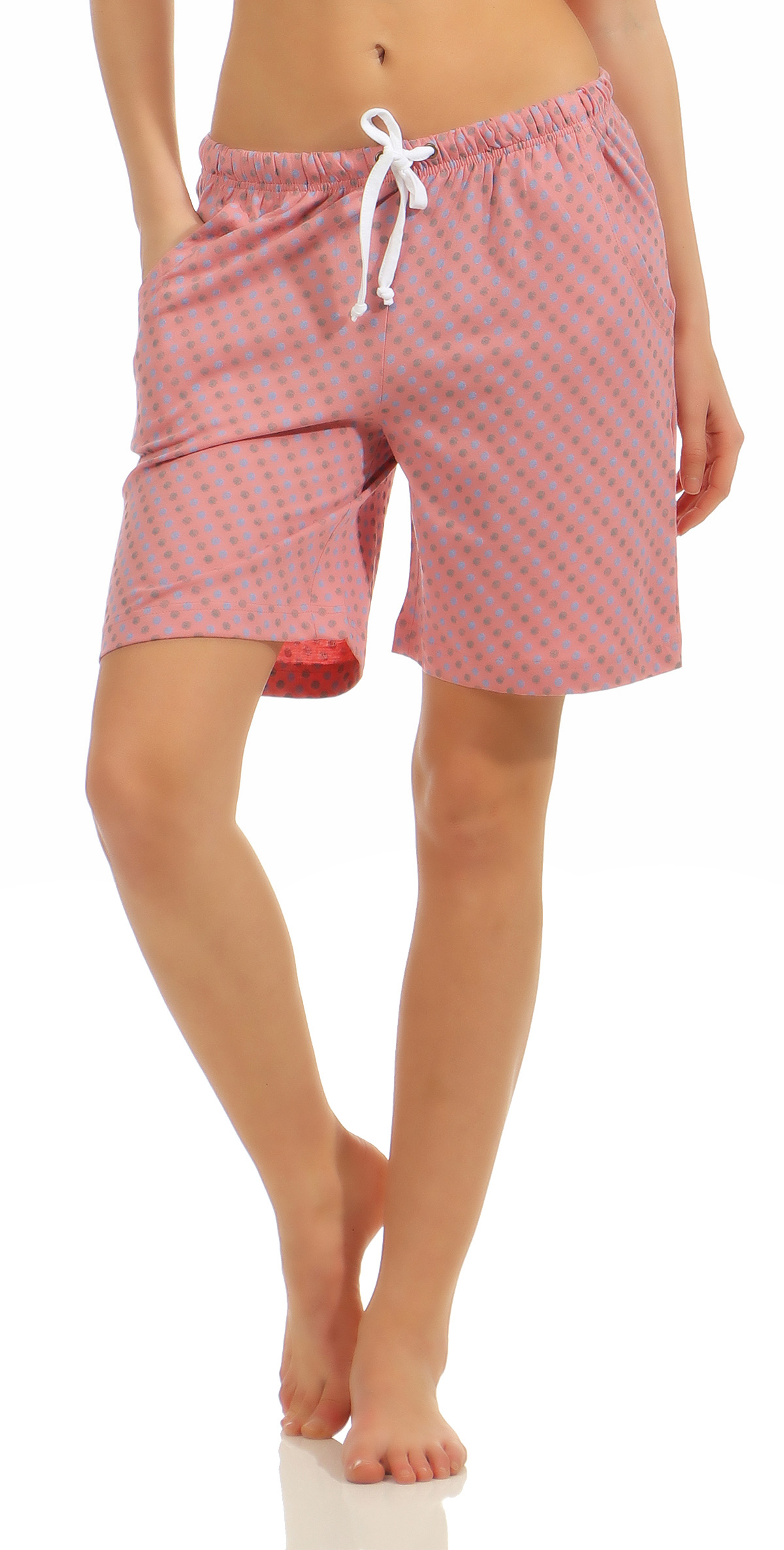 Damen Bermuda Pyjamahose kurz Tupfen Mix & Match ideal zum kombinieren 181 224 90 904