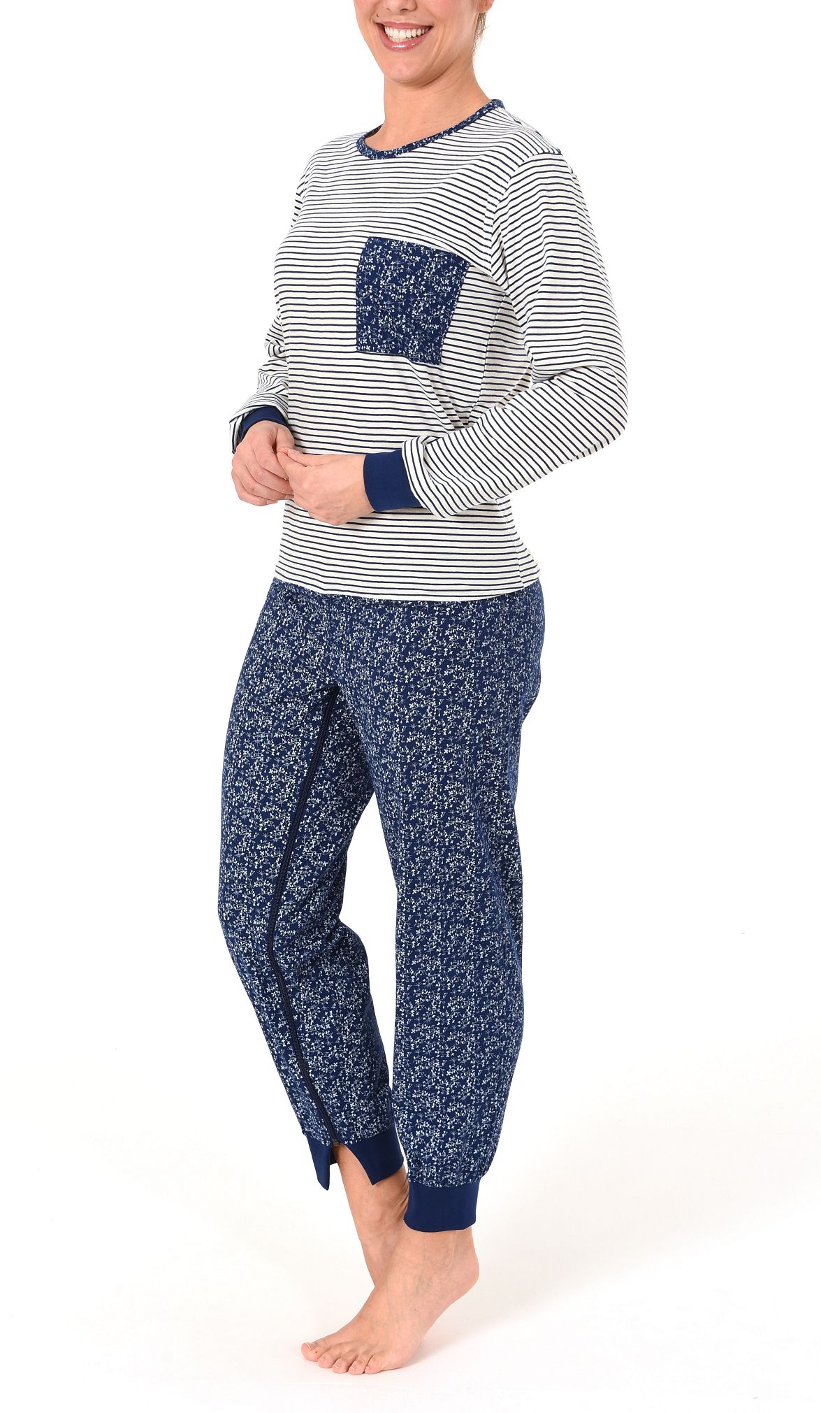 Damen Pflegeoverall langarm mit Reissverschluss am Rücken und am Bein 181 270 90 881 Damen Pflegeoverall langarm mit Reissverschluss am Rücken und am Bein