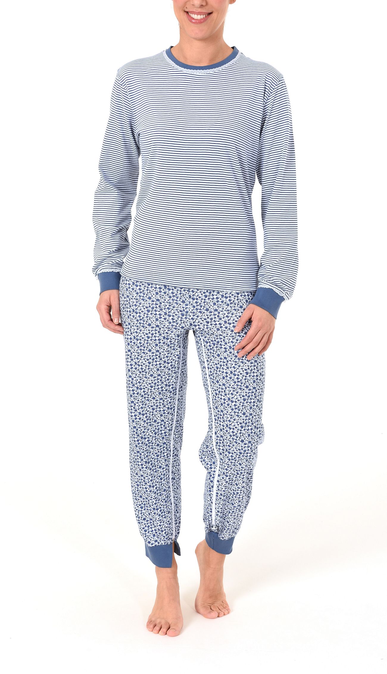 Damen Pflegeoverall langarm mit Reissverschluss am Rücken und am Bein 181 270 90 838