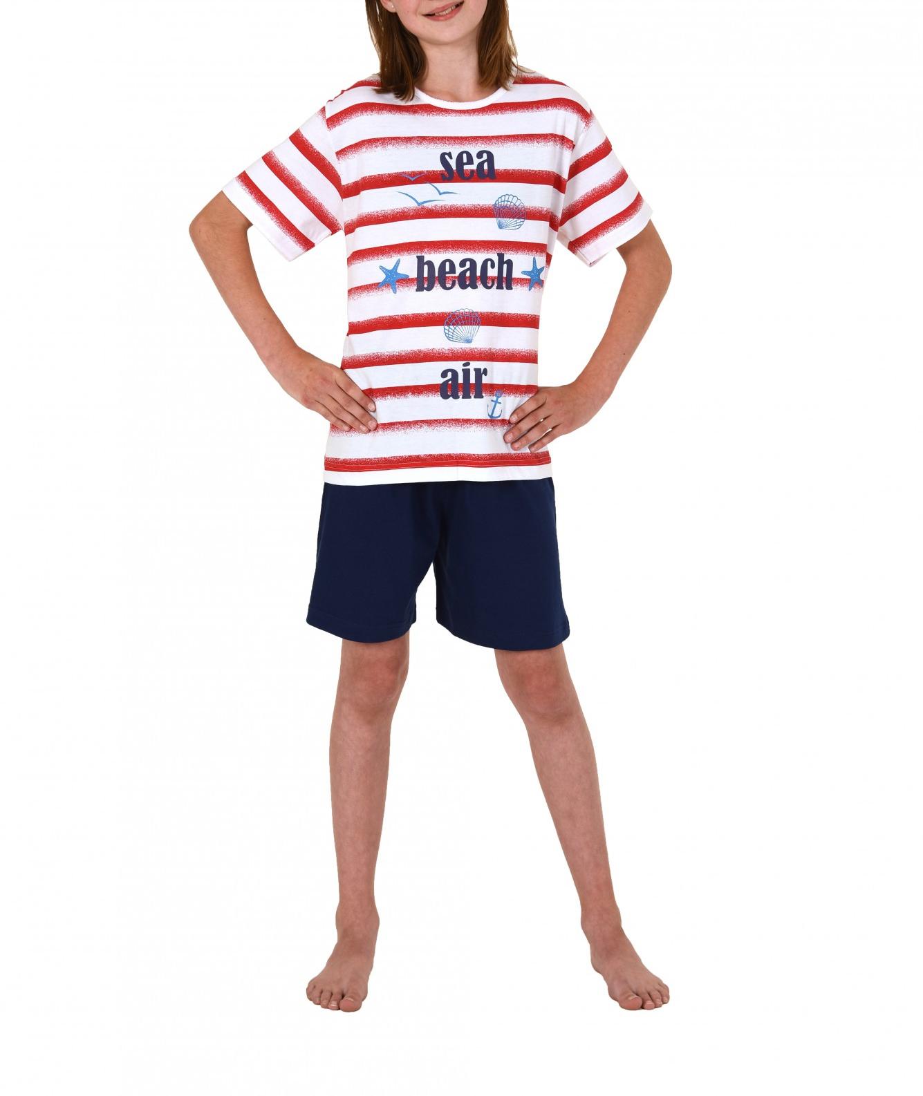 Maritimer Mädchen Kinder Shorty  Pyjama Schlafanzug in Streifenoptik  60677