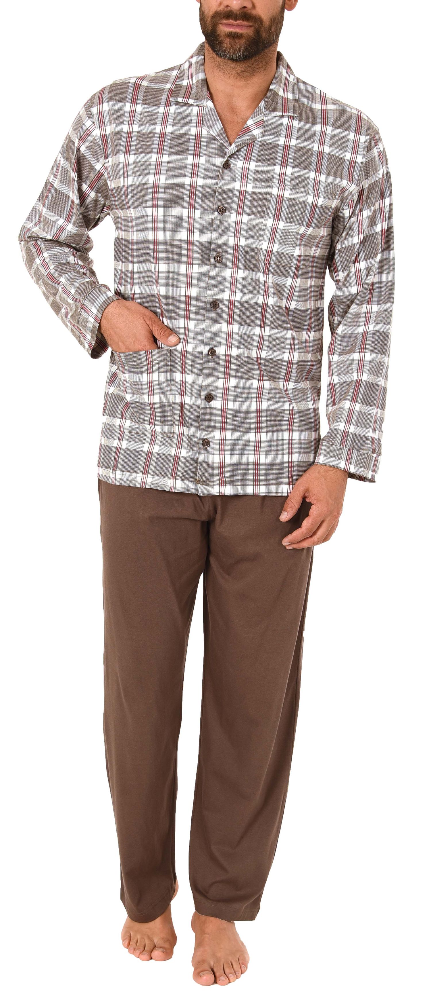 Herren Pyjama Schlafanzug langarm zum durchknöpfen – auch in Übergrössen – 281 101 90 441 Herren Pyjama Schlafanzug langarm zum durchknöpfen – auch in Übergrössen – 281 101 90 441