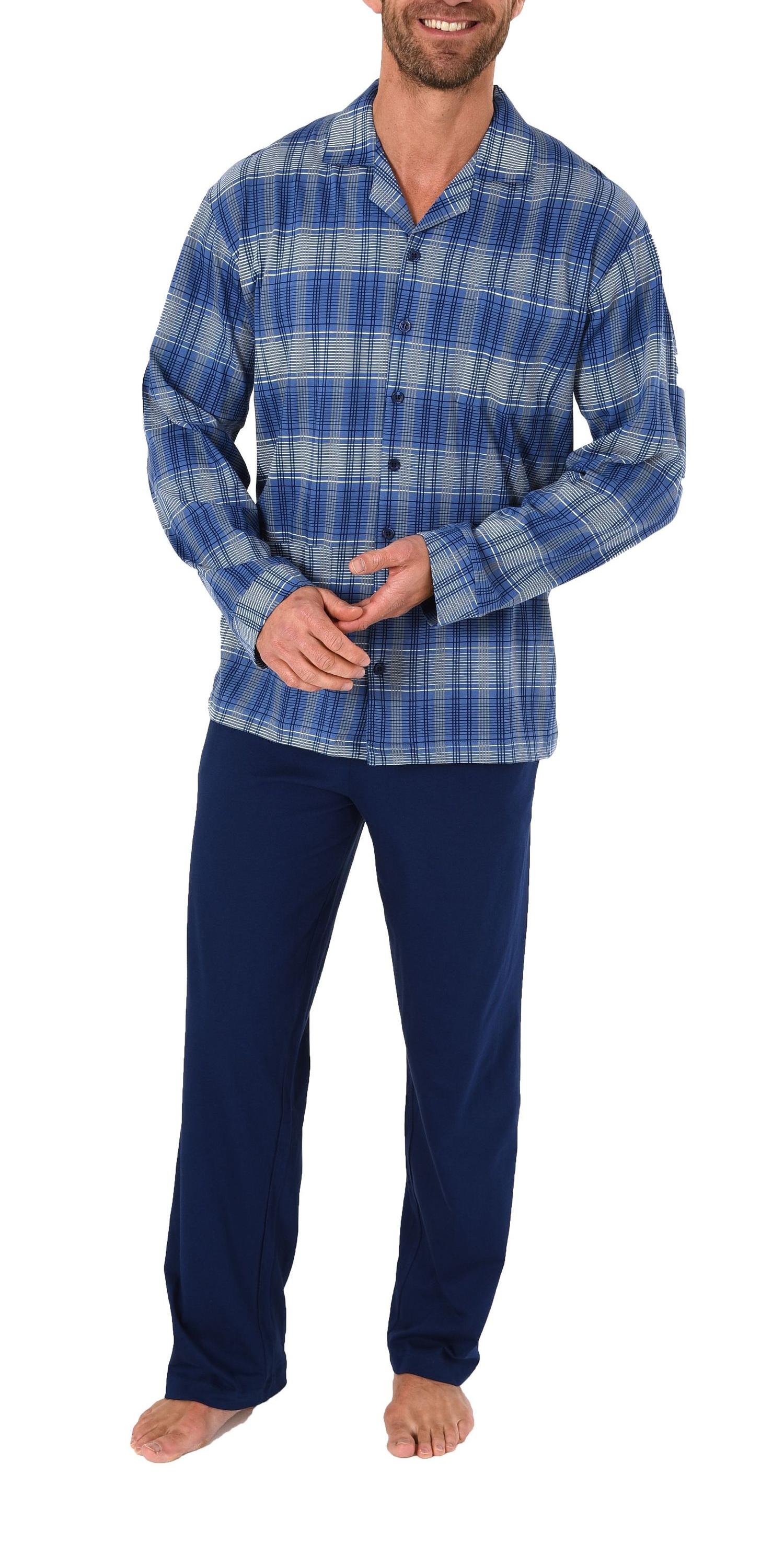Herren Pyjama lang durchgeknöpft in Karo Optik, Single Jersey – auch in Übergrössen 281 101 90 481 Herren Pyjama lang durchgeknöpft in Karo Optik, Single Jersey – auch in Übergrössen 281 101 90 481