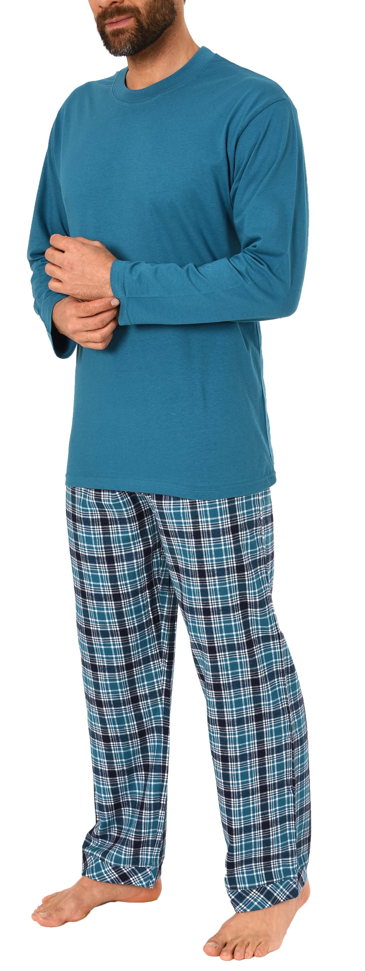 Herren Schlafanzug Pyjama lang mit Flanell Hose - auch in Übergrössen - 281 101 90 648