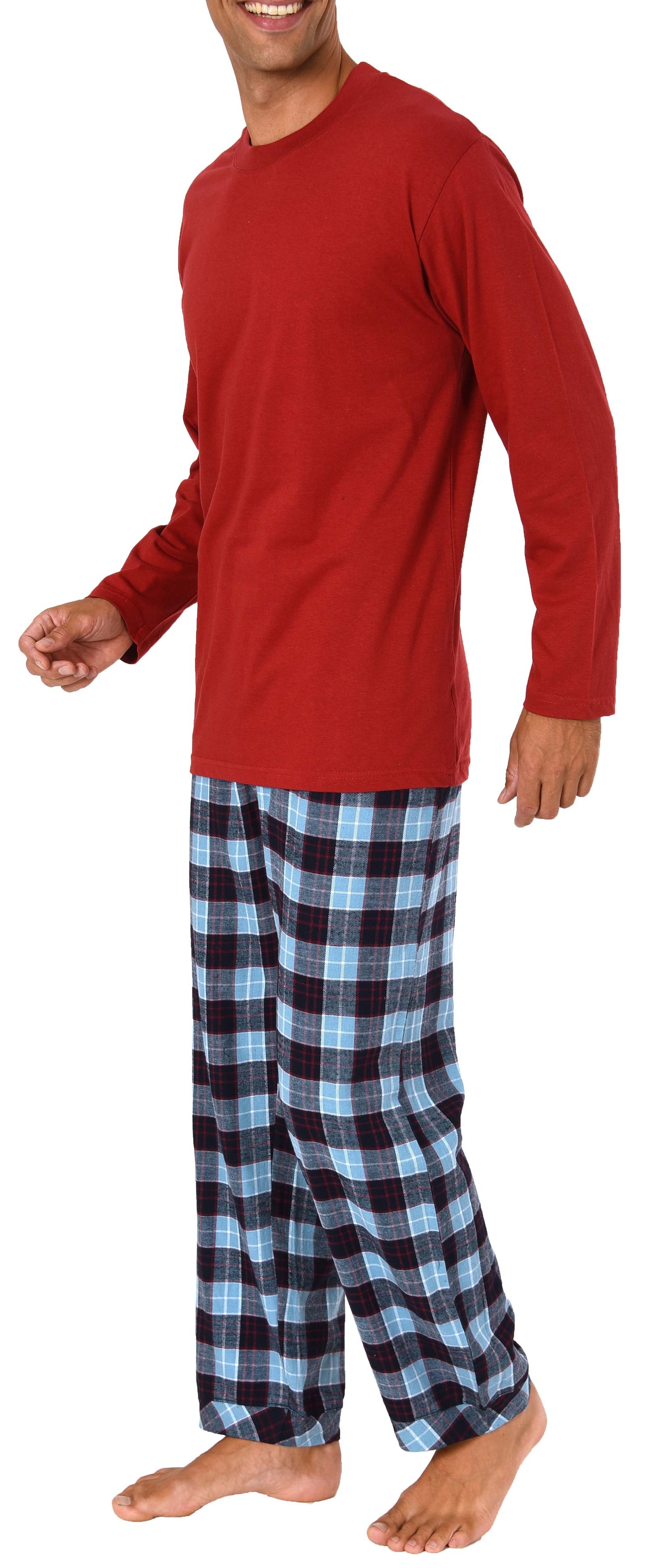 Herren Schlafanzug Pyjama lang mit Flanell Hose - auch in Übergrössen - 281 101 90 650